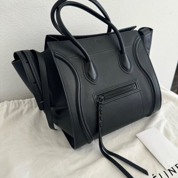 Celine Black Baby Grained Calfskin Medium Phantom Luggage Tote Bag - Pristine Co - Picture 16 of 16